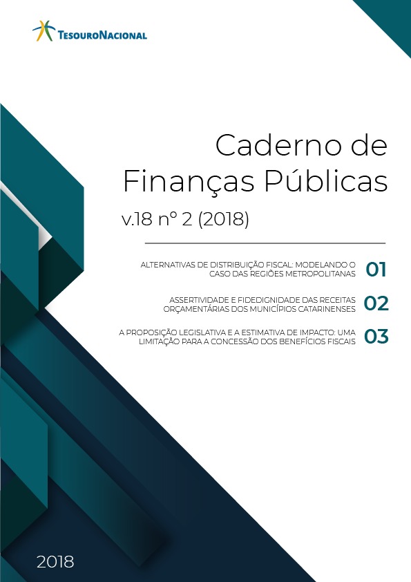 					Visualizar v. 18 n. 2 (2018): CADERNOS DE FINANÇAS PÚBLICAS 
				